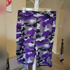 Purple Camo Athletic Shorts - POP Fit - 3X